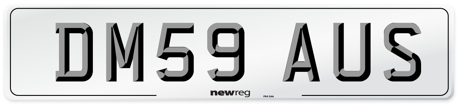 DM59 AUS Number Plate from New Reg